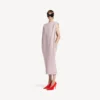 Vestido midi tipo saco para mujer en rosa empolvado
