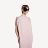 Vestido midi tipo saco para mujer en rosa empolvado