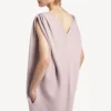 Vestido midi tipo saco para mujer en rosa empolvado