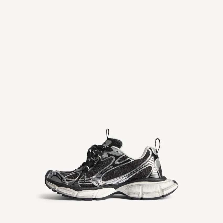 Zapatilla 3XL para mujer en negro/plateado Zapatilla 3XL para mujer en negro/plateado