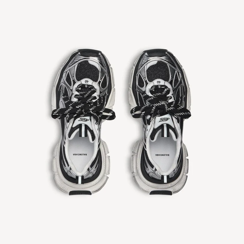 Zapatilla 3XL para mujer en negro/plateado Zapatilla 3XL para mujer en negro/plateado