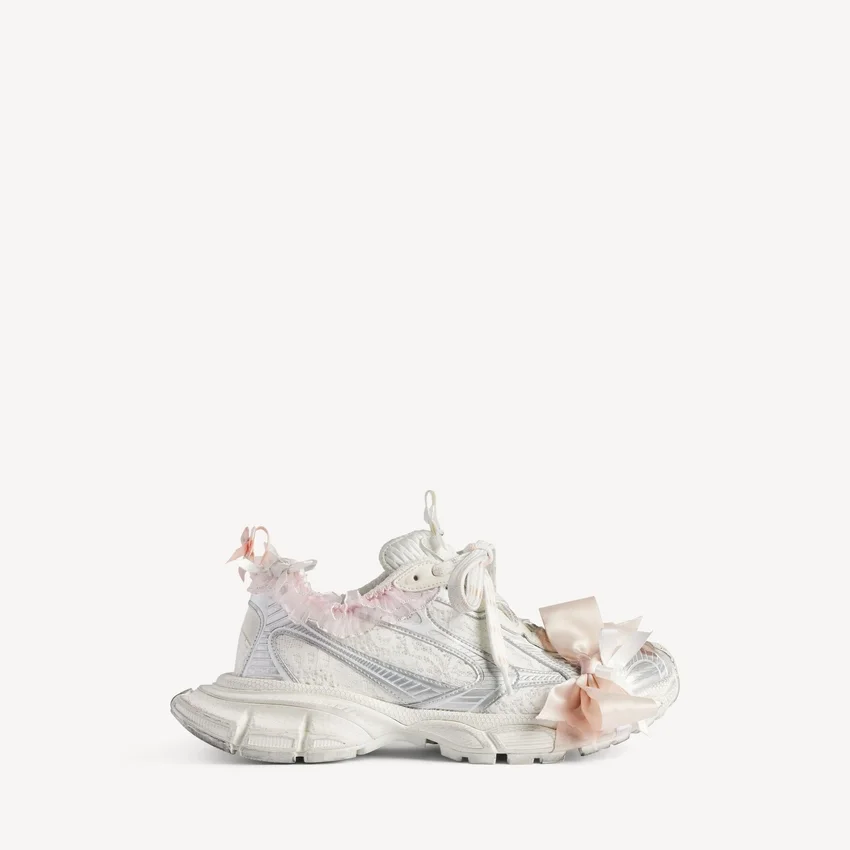 Zapatilla con cordones para mujer 3XL en blanco/rosa claro Zapatilla con cordones para mujer 3XL en blanco/rosa claro