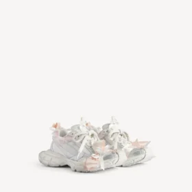 Zapatilla con cordones para mujer 3XL en blanco/rosa claro