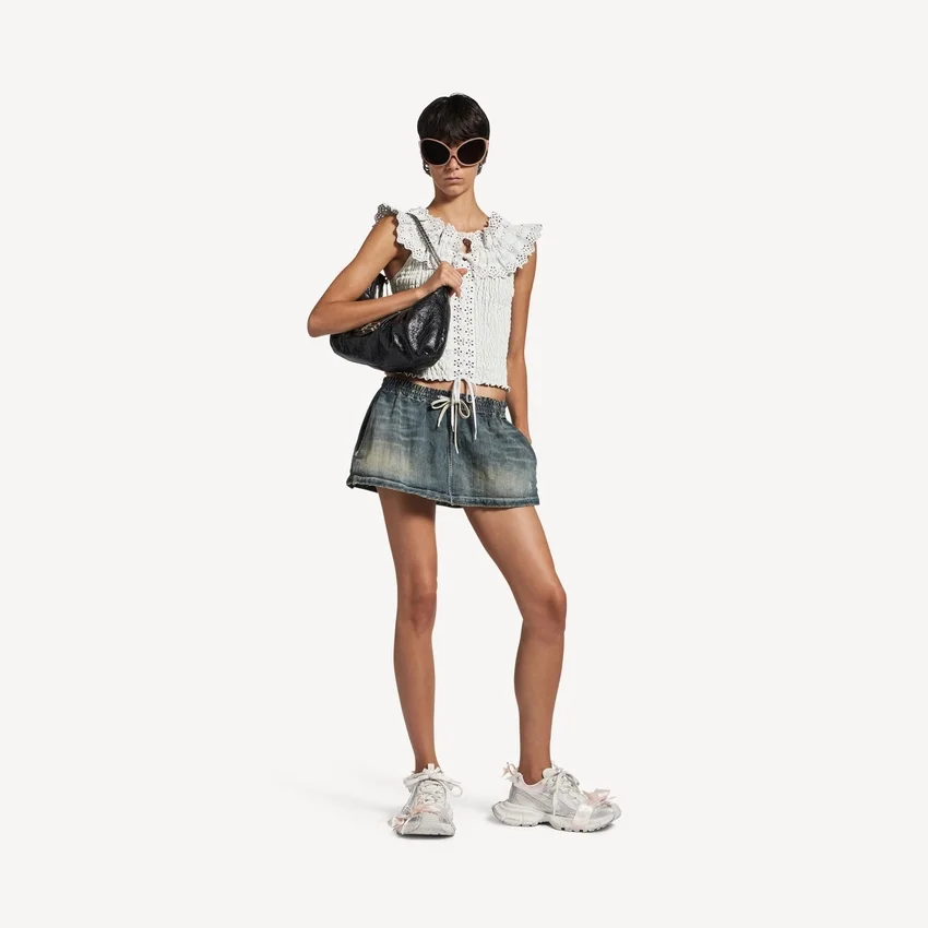 Zapatilla con cordones para mujer 3XL en blanco/rosa claro Zapatilla con cordones para mujer 3XL en blanco/rosa claro