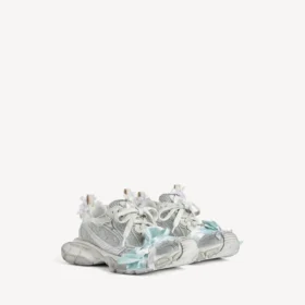 Zapatilla con cordones para mujer 3XL en color topo/blanco/azul claro