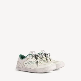 Zapatilla deportiva de hombre «Hamptons» de estilo desgastado medio en beige/verde