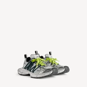Zapatilla deportiva para hombre 3XL con cordones entrecruzados en gris/amarillo neón