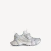 Zapatilla deportiva para mujer 3XL con cordones y logotipo en blanco/blanco roto/azul claro