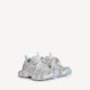 Zapatilla deportiva para mujer 3XL con cordones y logotipo en blanco/blanco roto/azul claro