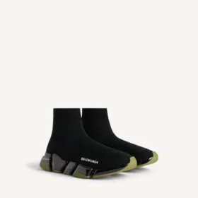 Zapatilla deportiva Speed 2.0 para hombre, de tejido reciclado con suela transparente completa, en negro/caqui