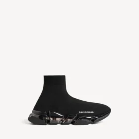 Zapatilla deportiva Speed 2.0 para hombre con suela transparente y tejido de punto reciclado en negro