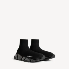 Zapatilla deportiva Speed 2.0 para hombre con suela transparente y tejido de punto reciclado en negro