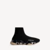 Zapatilla deportiva Speed 2.0 para mujer con suela transparente y tejido de punto reciclado en negro/beige