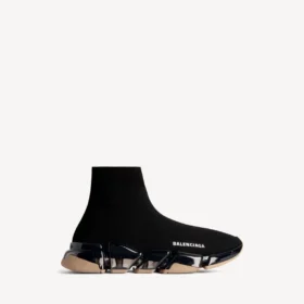 Zapatilla deportiva Speed 2.0 para hombre con suela transparente y tejido de punto reciclado en negro/beige