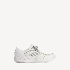 Zapatilla Hamptons para mujer, estilo desgastado medio, en blanco
