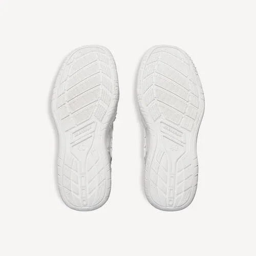Zapatilla Hamptons para mujer, estilo desgastado medio, en blanco Zapatilla Hamptons para mujer, estilo desgastado medio, en blanco
