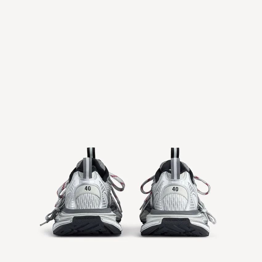 Zapatilla para hombre 3XL con logotipo dividido en blanco/azul marino/gris Zapatilla para hombre 3XL con logotipo dividido en blanco/azul marino/gris
