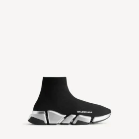 Zapatilla Speed 2.0 de punto reciclado para hombre en negro/plateado
