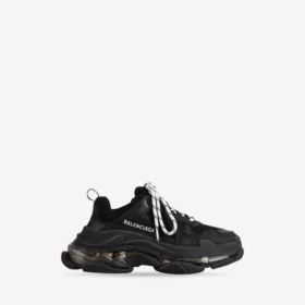 Zapatilla Triple S de suela transparente para mujer en negro