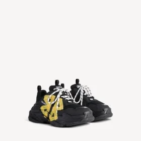 Zapatilla Triple S Tape Type para mujer en negro/amarillo