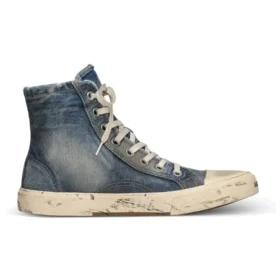 Zapatillas altas Paris «Blue Destroyed Denim and Rubber» 688752W3RCL4090