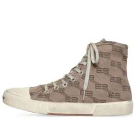 Zapatillas de caña alta Paris «Algodón BB Monogram color canela y goma blanca» 688756W3RQ12298