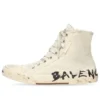 Zapatillas de caña alta Paris «Algodón desgastado blanco y goma blanca con grafitis» 688752W3RR49010