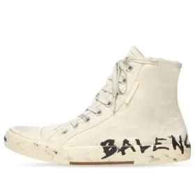Zapatillas de caña alta Paris «Algodón desgastado blanco y goma blanca con grafitis» 688752W3RR49010