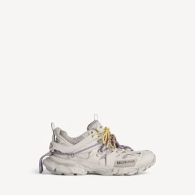 Zapatillas deportivas de mujer con cordones para trail en gris topo/amarillo/púrpura/marrón/negro