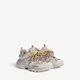 Zapatillas deportivas de mujer con cordones para trail en gris topo/amarillo/púrpura/marrón/negro