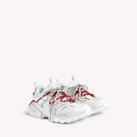 Zapatillas deportivas de trail con cordones para mujer en blanco/rojo/gris/negro