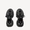 Zapatillas para mujer talla 3XL con dijes en negro/plateado Zapatillas para mujer talla 3XL con dijes en negro/plateado