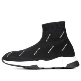 Zapatillas Speed 1.0 «Logotipo blanco, monograma y tejido de punto negro» 597425W2DBF1015