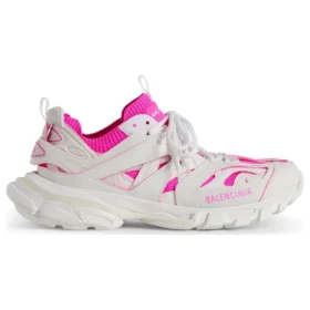 Zapatillas tipo calcetín «Blanco y rosa neón, tejido de punto y nailon» 736328W3SKC9055