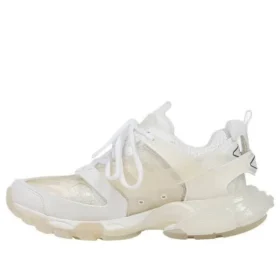 Zapatillas Track de malla de nailon con suela transparente, estilo bajo, color blanco 647742W3BM19000