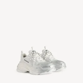 Zapatillas Triple S Glitter Spray para mujer en blanco/plateado