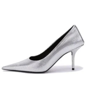 Zapatos de tacón con diseño cuadrado en relieve «Silver» 572879WBB208100