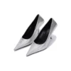 Zapatos de tacón con diseño cuadrado en relieve «Silver» 572879WBB208100