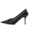 Zapatos de tacón de cuero con efecto Crocs «Black» de Square Knife BB 734238WBE711000