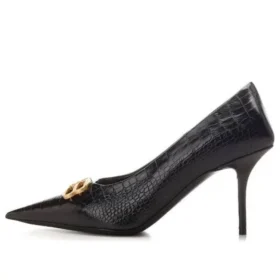 Zapatos de tacón de cuero con efecto Crocs «Black» de Square Knife BB 734238WBE711000