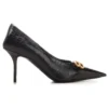 Zapatos de tacón de cuero con efecto Crocs «Black» de Square Knife BB 734238WBE711000