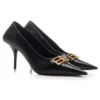 Zapatos de tacón de cuero con efecto Crocs «Black» de Square Knife BB 734238WBE711000