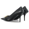 Zapatos de tacón de cuero con efecto Crocs «Black» de Square Knife BB 734238WBE711000