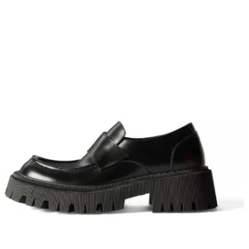 Zapatos de tipo mocasín «Tractor» de «piel de becerro lisa negra» 760433WA8E91000