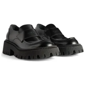 Zapatos de tipo mocasín «Tractor» de «piel de becerro lisa negra» 760433WA8E91000