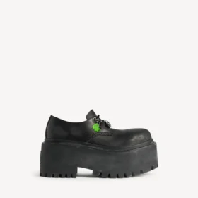 Zapatos Derby de plataforma «Strike» para mujer con dijes en negro/multicolor